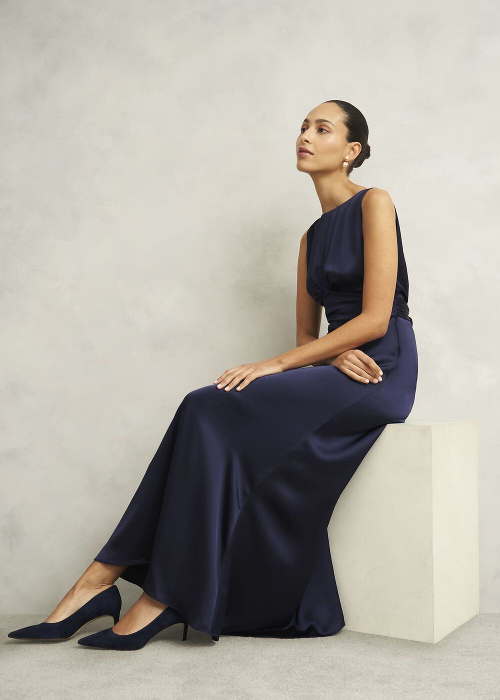 Petite Jemma Dress, Midnight Navy, hi-res