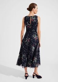 Carly Floral Fit And Flare Dress, Navy Multi, hi-res