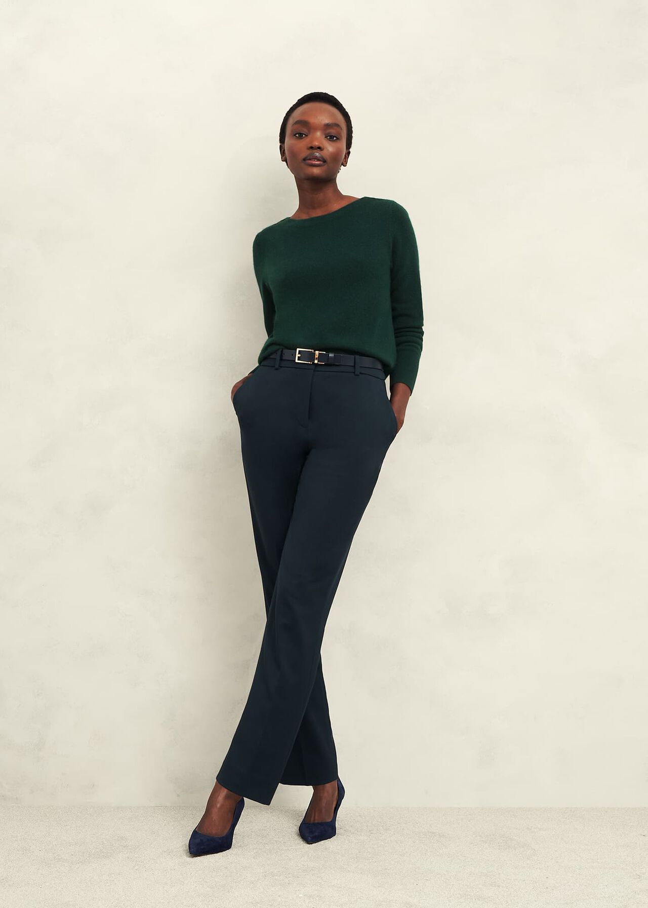Larina Cashmere Sweater, Hawthorn Green, hi-res
