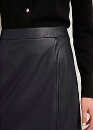 Annabelle Leather Skirt, Black, hi-res