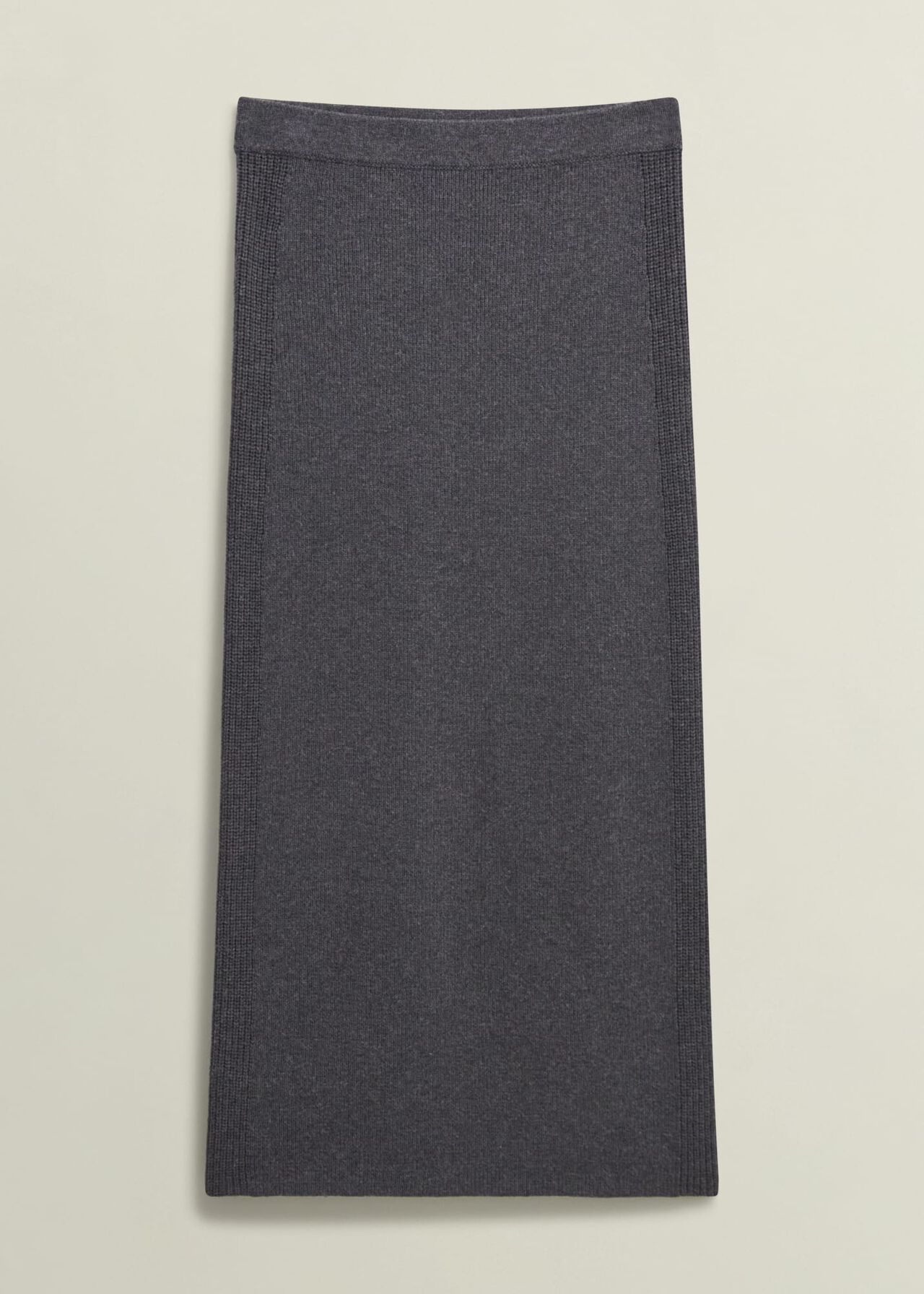 Gaskell Co-Ord Wool Cotton Skirt, Dark Grey Marl, hi-res