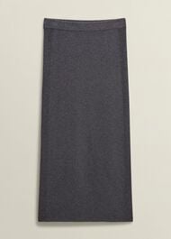 Gaskell Co-Ord Wool Cotton Skirt, Dark Grey Marl, hi-res