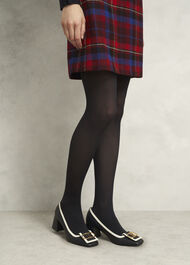 60-Denier Opaque Black Tights, Navy, hi-res