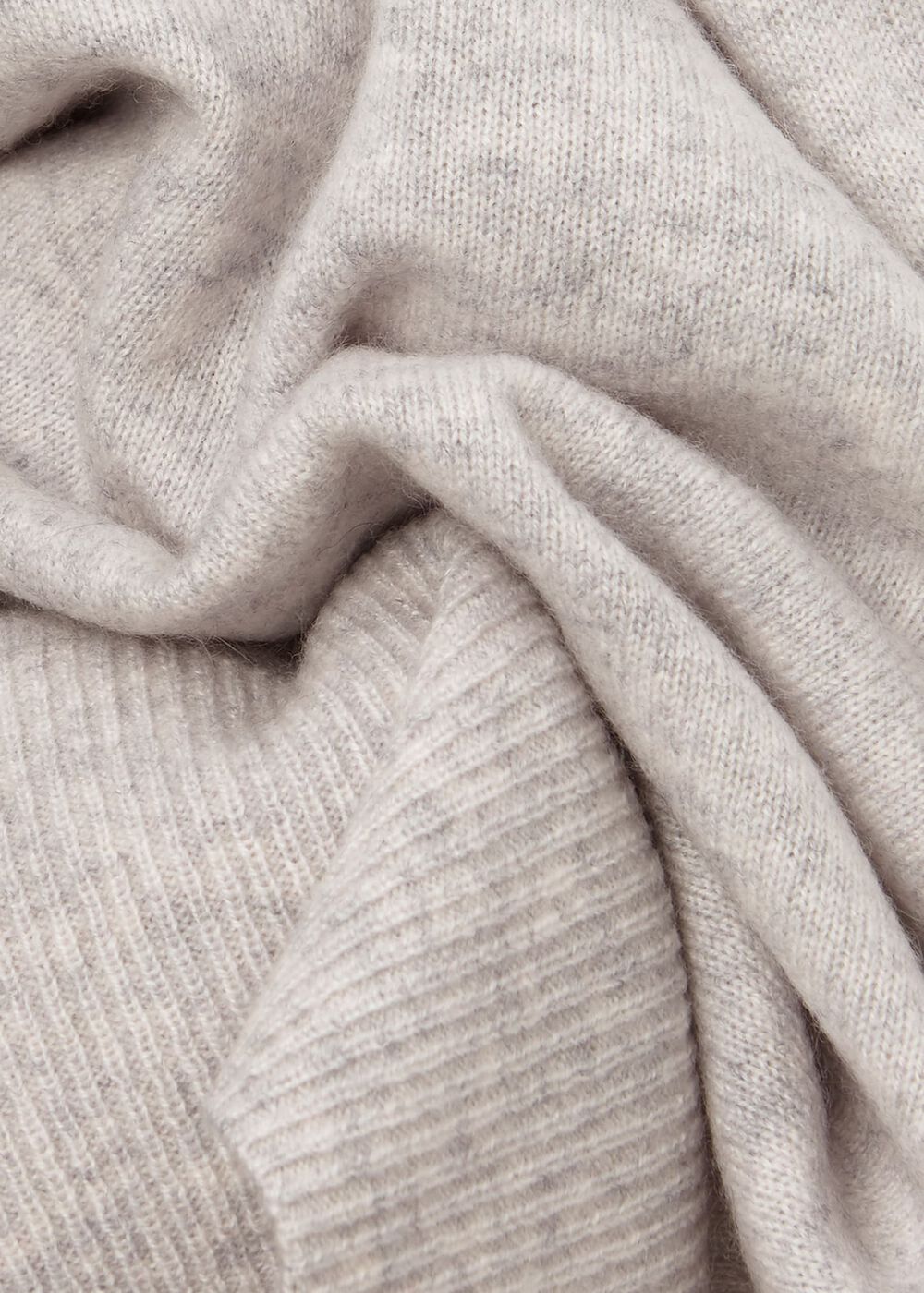 Cashmere Kayla Collared Sweater, Pale Grey Marl, hi-res