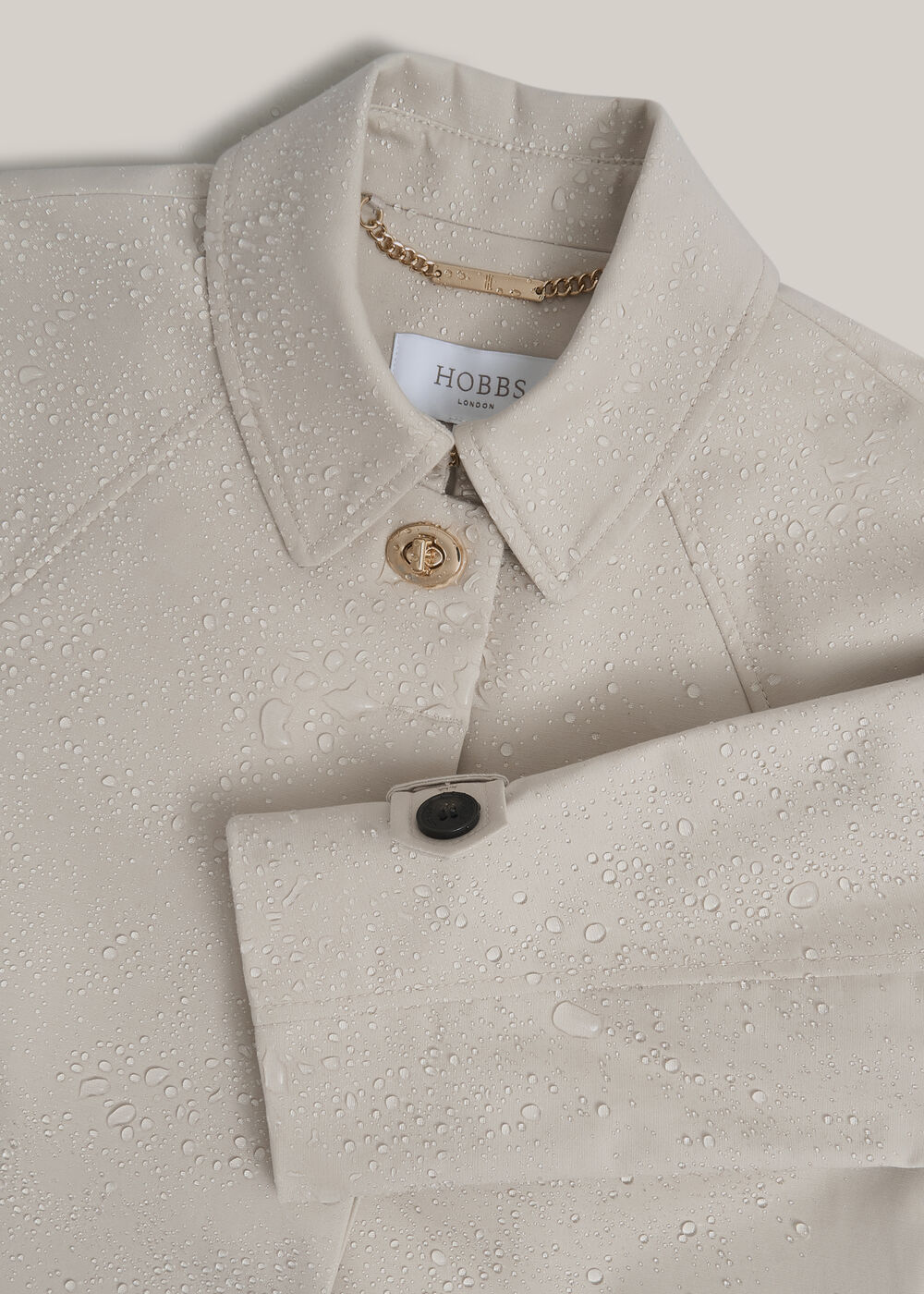 Petite Vivienne Shower Resistant Trench Coat, Buff Grey, hi-res
