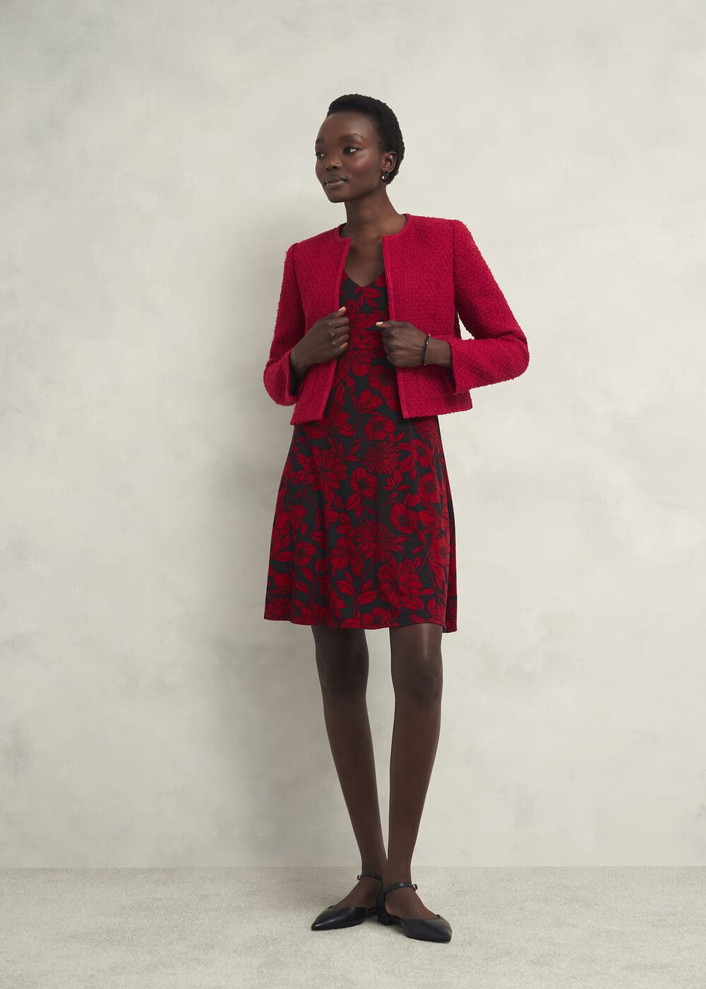 Julietta Jersey Dress, Black Red, hi-res