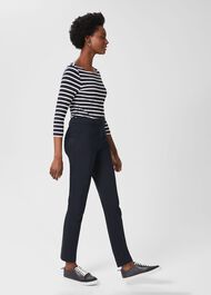 Petite Quin Tapered Trousers, Navy, hi-res