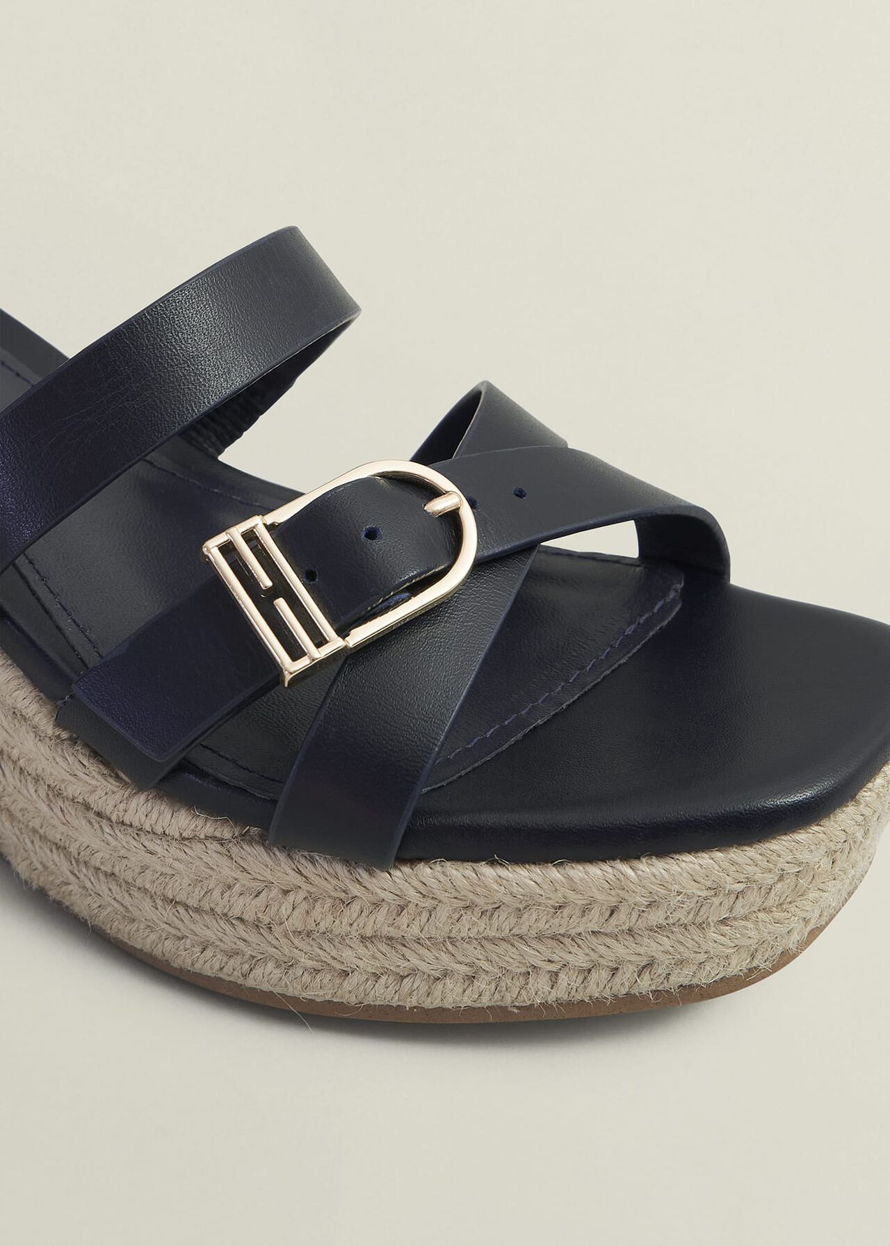 Paloma Leather Espadrilles, Hobbs Navy, hi-res