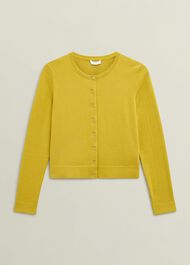 Michelle Cotton Cardigan, Gold Chartreuse, hi-res