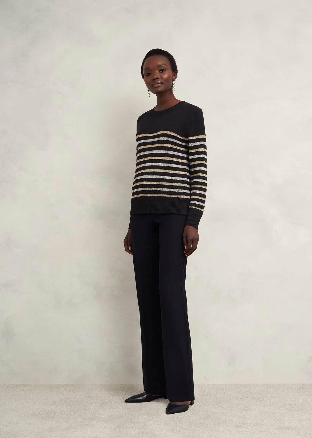 Destiny Sparkle Stripe Sweater , Black Multi, hi-res