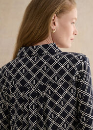 Marlena Dress, Navy Cream, hi-res