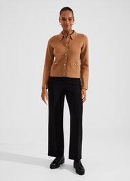 Mora Cotton Wool Knitted Jacket, Classic Camel, hi-res