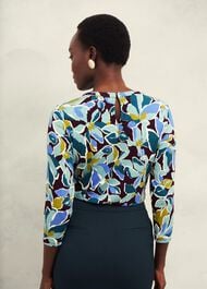 Julia Printed Top, Malbec Multi, hi-res