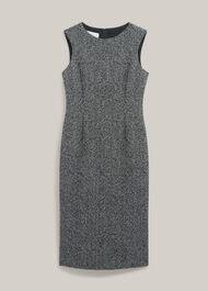 Marlyn Wool Jersey Dress, Black White, hi-res