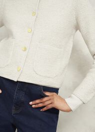 Zayla Sparkle Knitted Jacket, Ivory, hi-res
