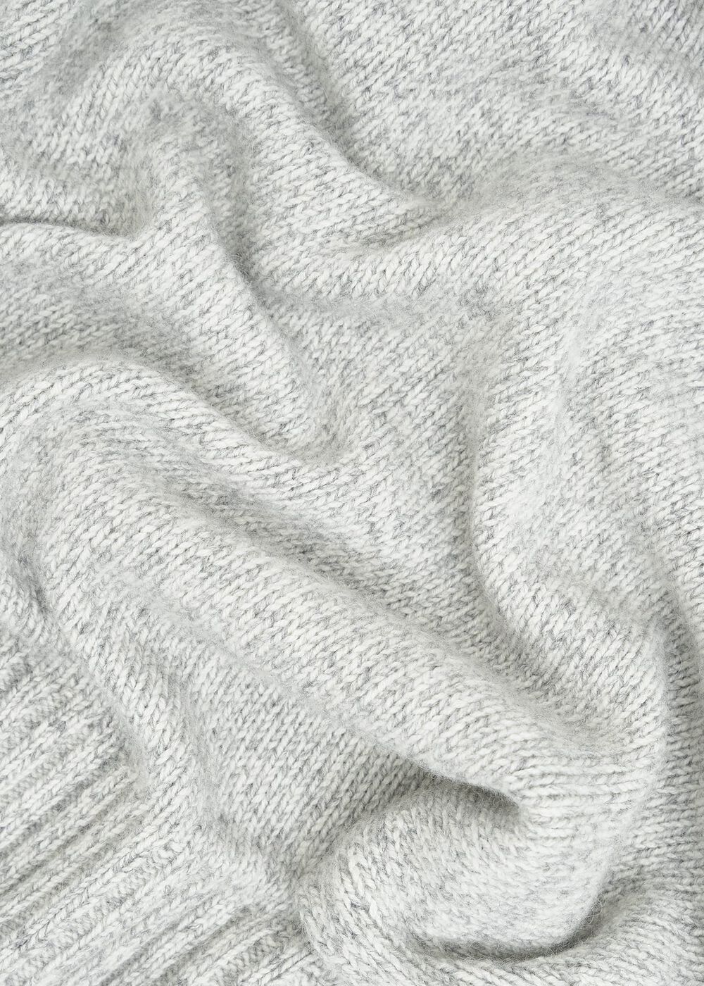 Grey Marl Yardley Chunky Roll Neck Knitted Sweater, Grey Mouline, hi-res