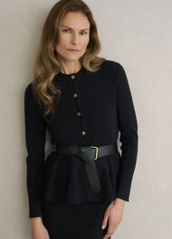 Leena Wide Belt, Black, hi-res