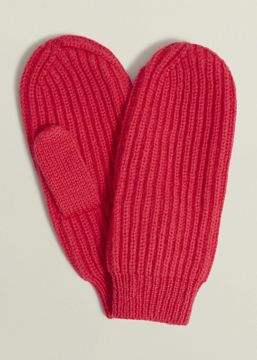 Philipa Knit Mittens With Wool, Red, hi-res