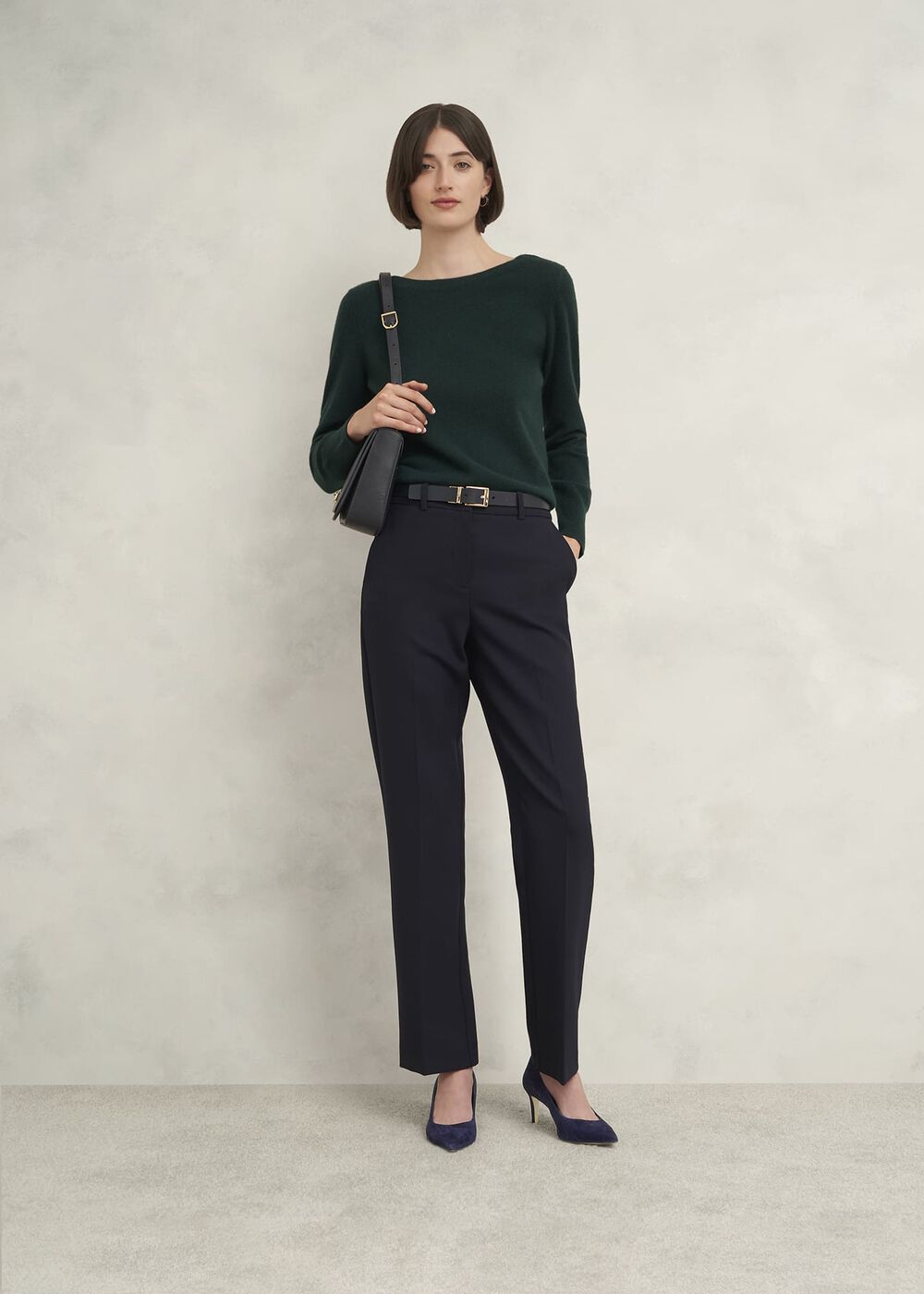 Leila Suede Court Shoes, Midnight, hi-res