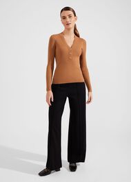 Kaya Ribbed Sweater, Hobbs Camel, hi-res