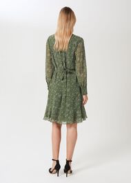 Frances Spot Belted Dress, Fern Green, hi-res