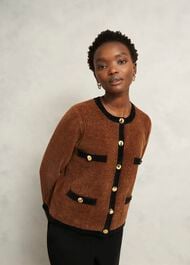 Bryony Knitted Jacket, Toffee Black, hi-res