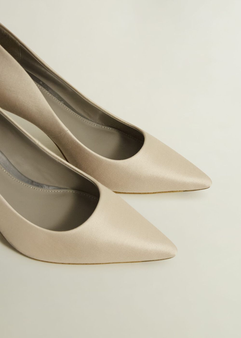 Leila Wool Silk Court Shoes, Oyster, hi-res
