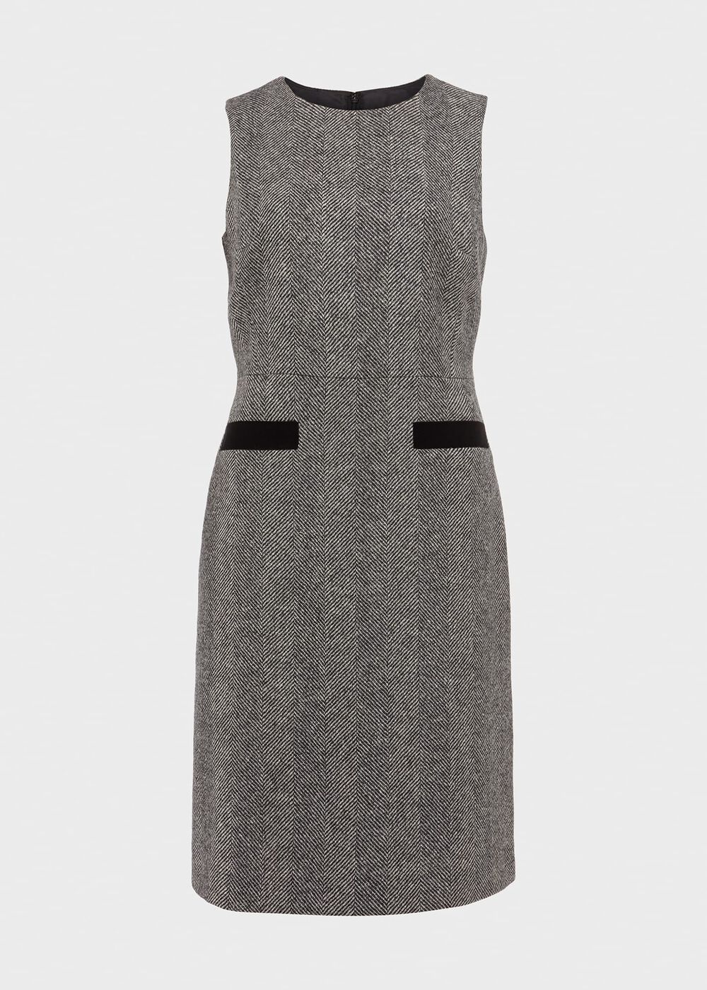 Lucia Wool Dress, Black Ivory, hi-res