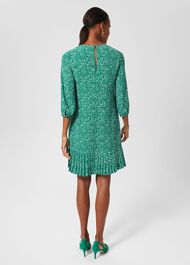 Liana Spot A Line Dress, Green Ivory, hi-res