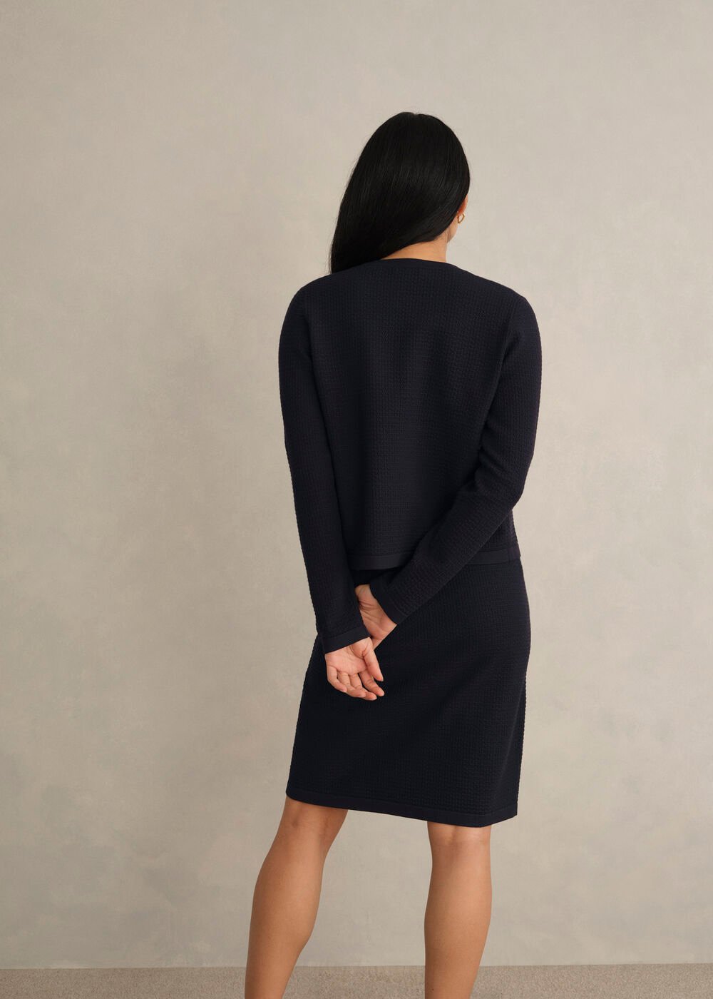 Petra Knitted Jacket, Hobbs Navy, hi-res