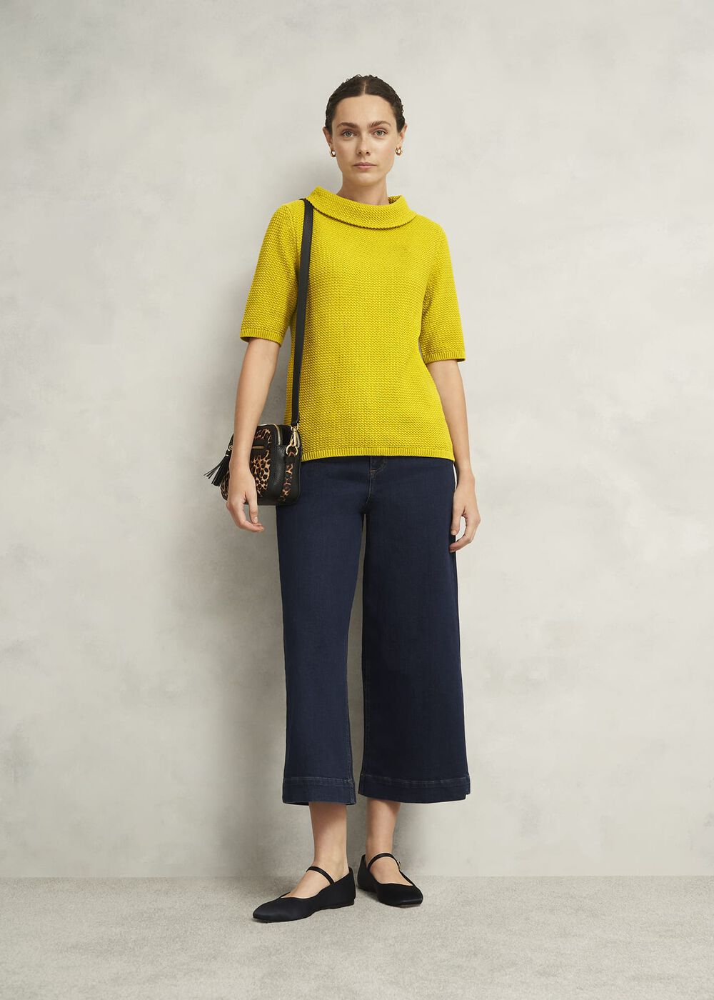 Camilla Cotton Sweater, Gold Chartreuse, hi-res