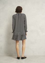 Hewlett Geo Mini Dress, Black Cream, hi-res