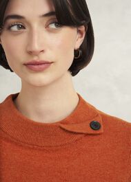 Talia Wool Cashmere Sweater, Topaz Orange, hi-res