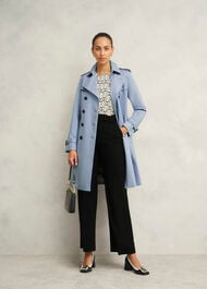 Petite Skylar Shower Resistant Trench Coat, Pale Blue, hi-res