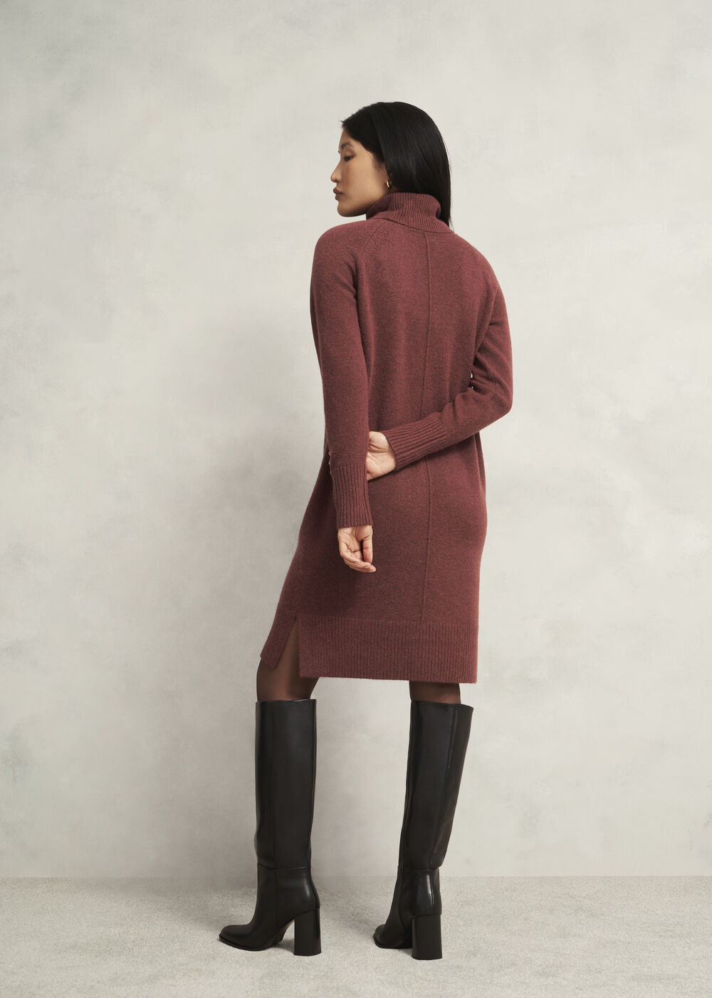 Nessa Knitted Dress, Cinnamon Brown, hi-res