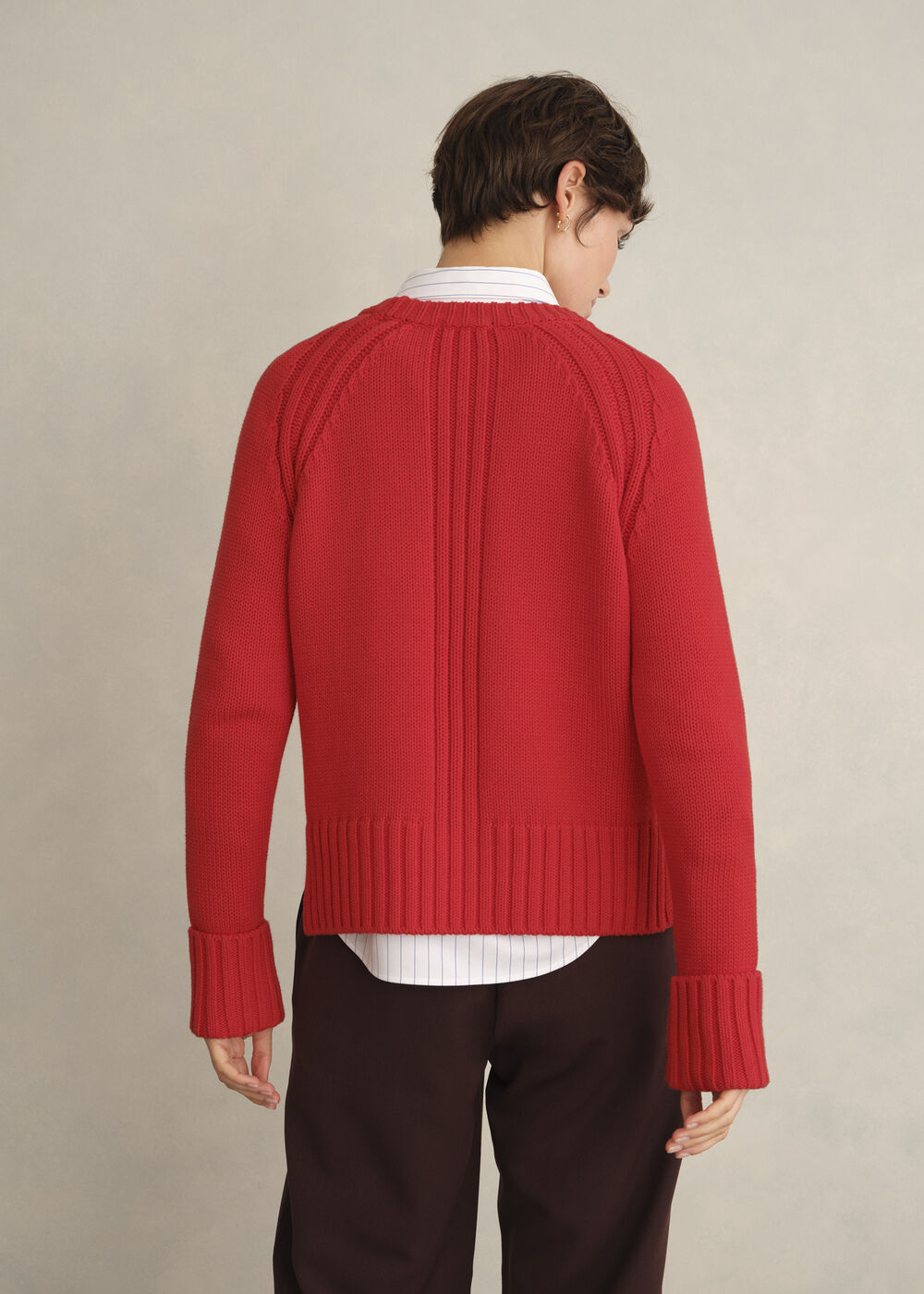 Sukey Cotton Sweater, Pepper Red, hi-res