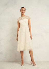 Johanna Lace Dress, Oyster, hi-res