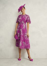 Petite Bronwyn Silk Dress, Pink Multi, hi-res