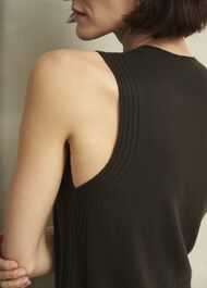 Olive Wentworth Wool Blend Knitted Tank Top, Dark Olive, hi-res