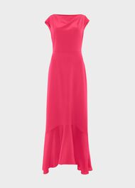 Rhianna Silk Dress, Bright Pink, hi-res