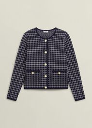 Enya Knitted Jacket, Midnight Ivory, hi-res