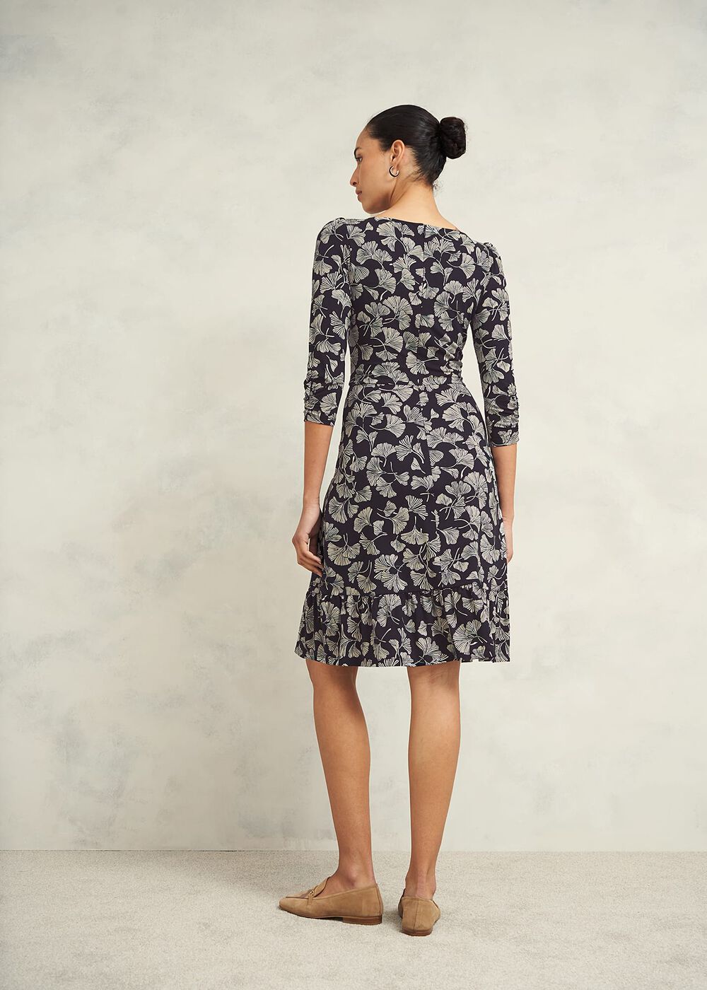 Petite Ginny Jersey Dress, Navy Cream, hi-res