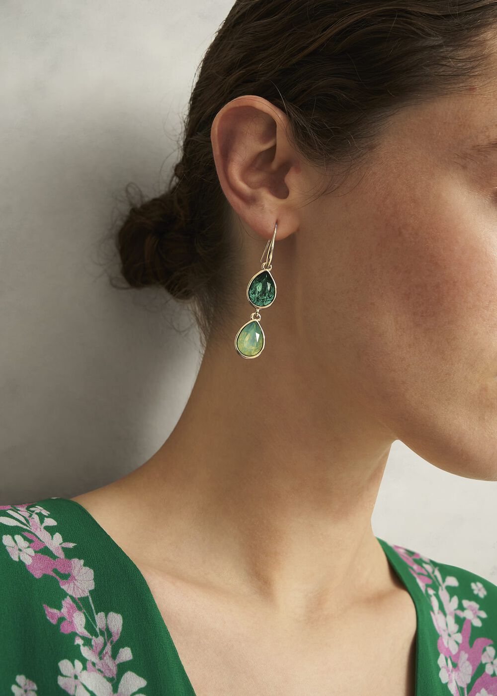 Indira Earrings, Green, hi-res