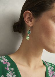 Indira Earrings, Green, hi-res
