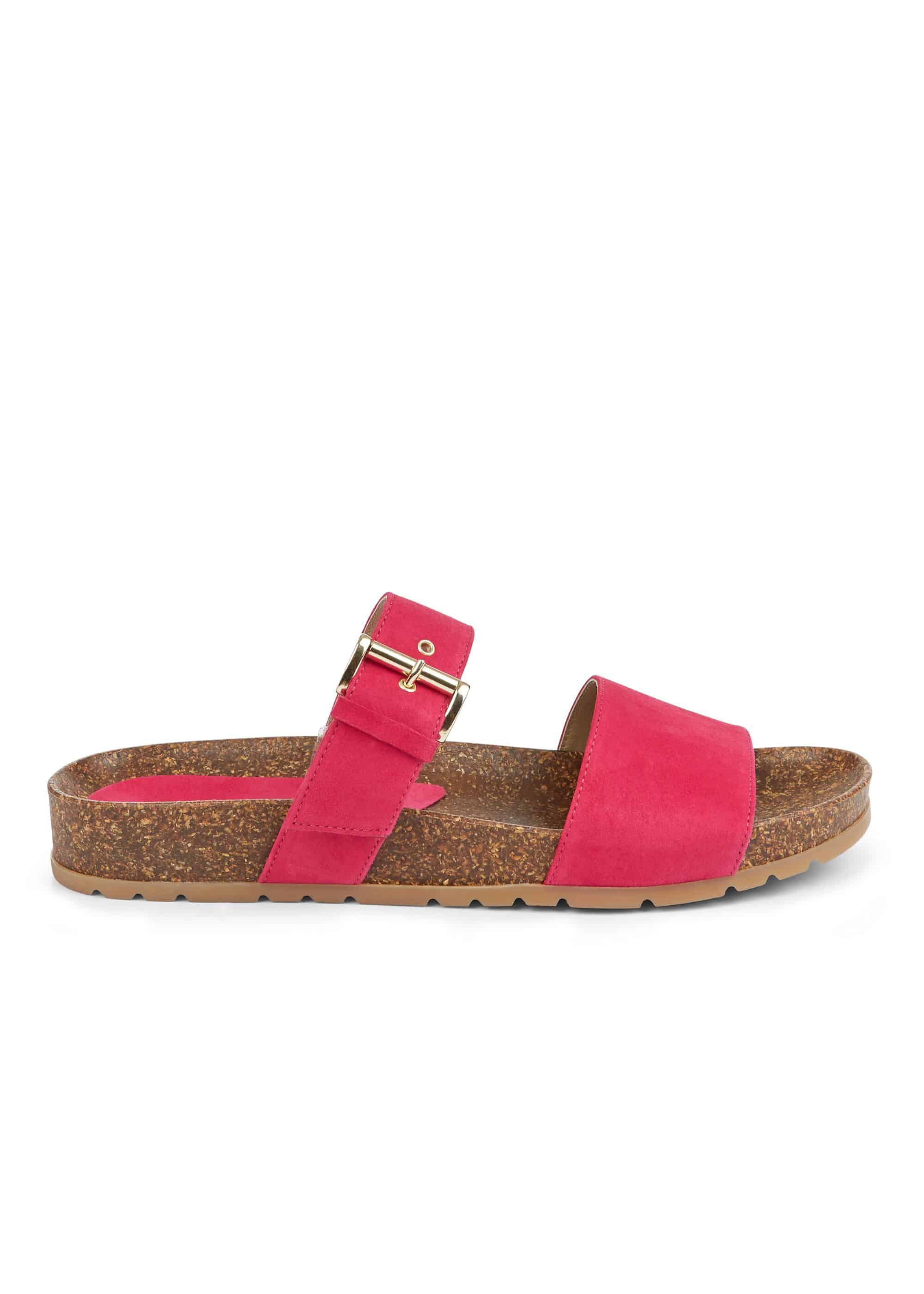 cerise sandals and matching bag