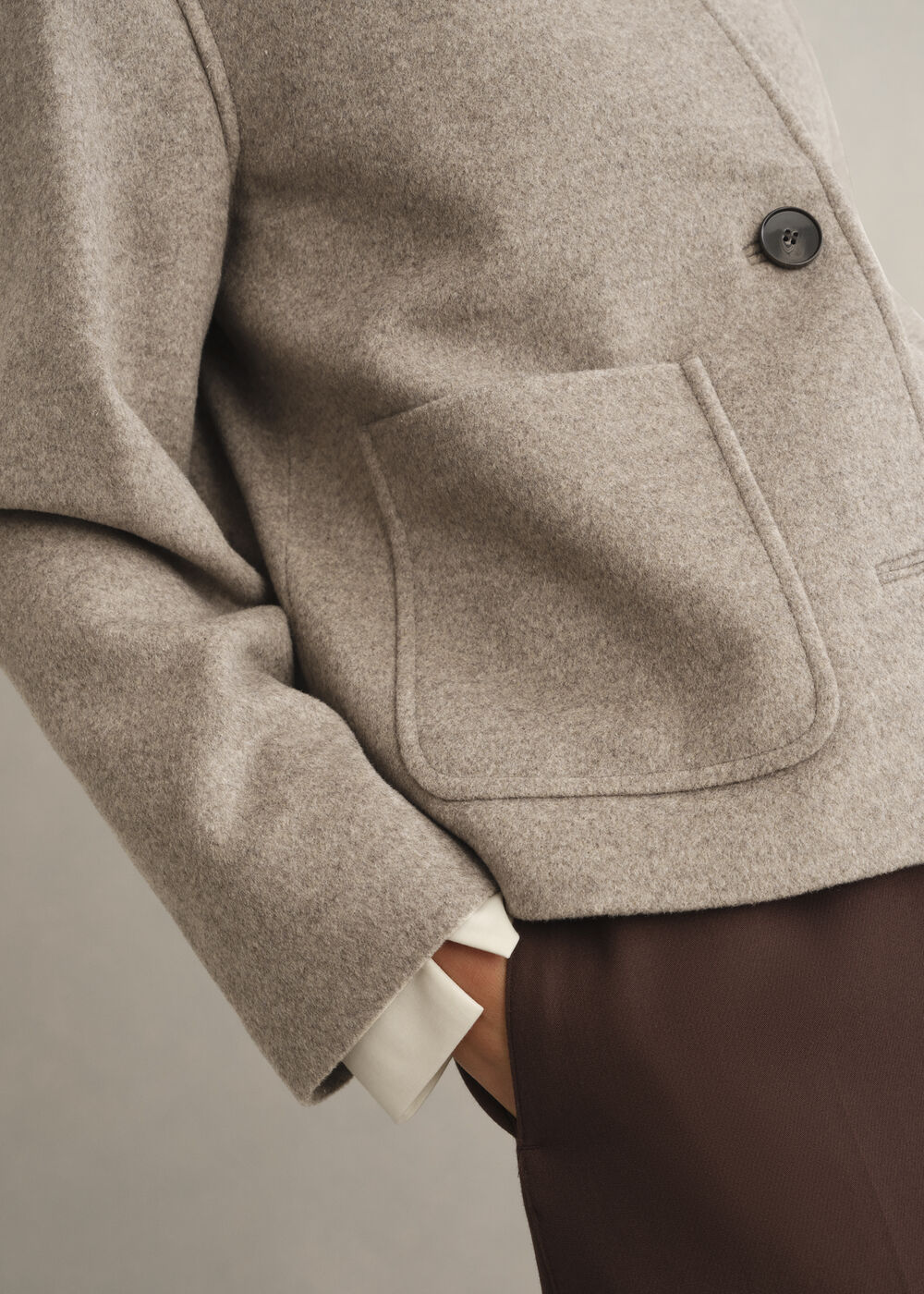 Milly Wool Jacket, Stone Grey, hi-res