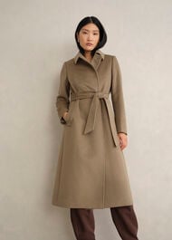 Livia Wool Wrap Coat, Neutral, hi-res