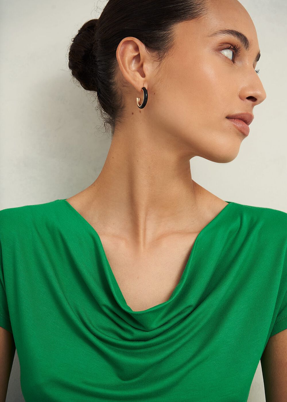 Cathy Cowl Neck Top, Cilantro Green, hi-res