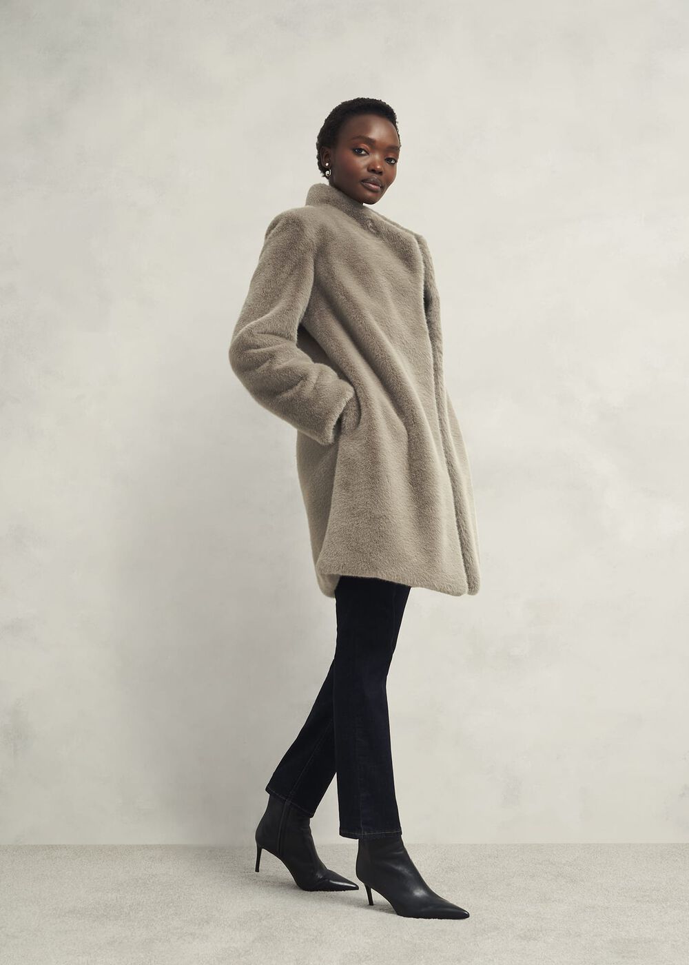 Petite Tarini Faux Fur Coat, Mink, hi-res