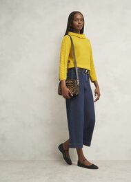 Camilla Cotton Sweater, Gold Chartreuse, hi-res
